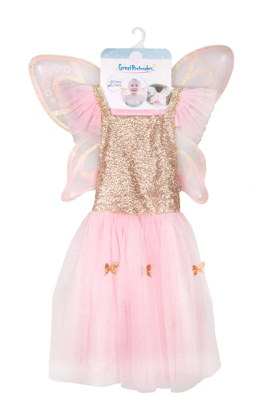 Gold Butterfly Dress with Wings Size 5-7