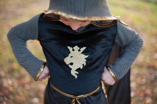 Gold Knight Tunic Cape & Crown Size 5-6