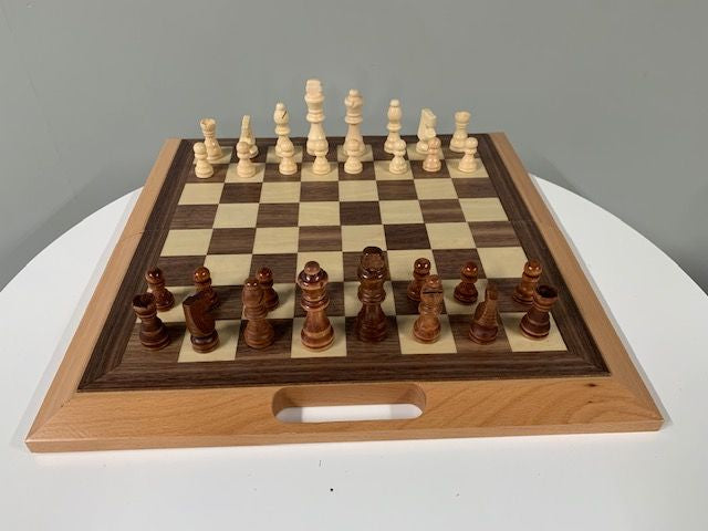 Folding Wooden Chess Set 16X16"