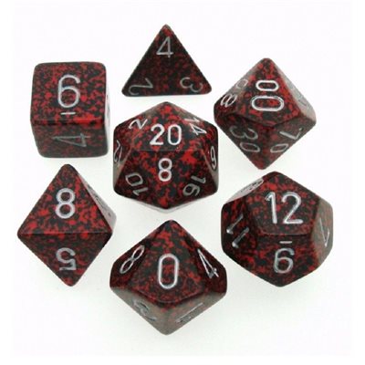 Speckled 7pc Silver Volcano Dice