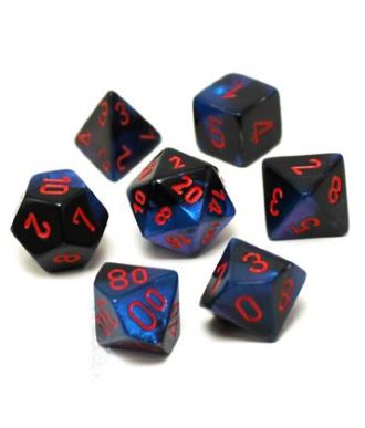 Gemini 7pc Black-Starlight/Red Dice