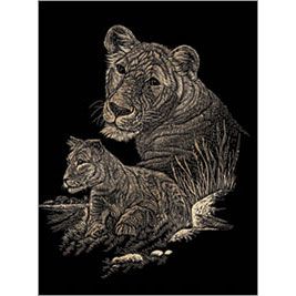 COPPER FOIL LIONESS & CUB