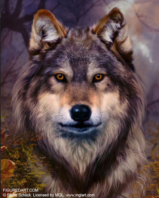 Wolf Portrait Frame 15.7X19.6"