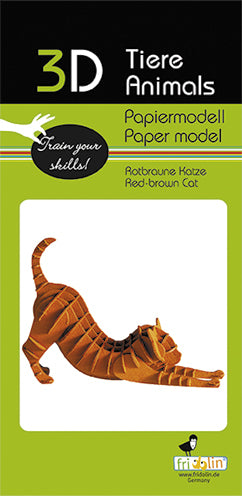 3D Paper Model Red-Brown Cat