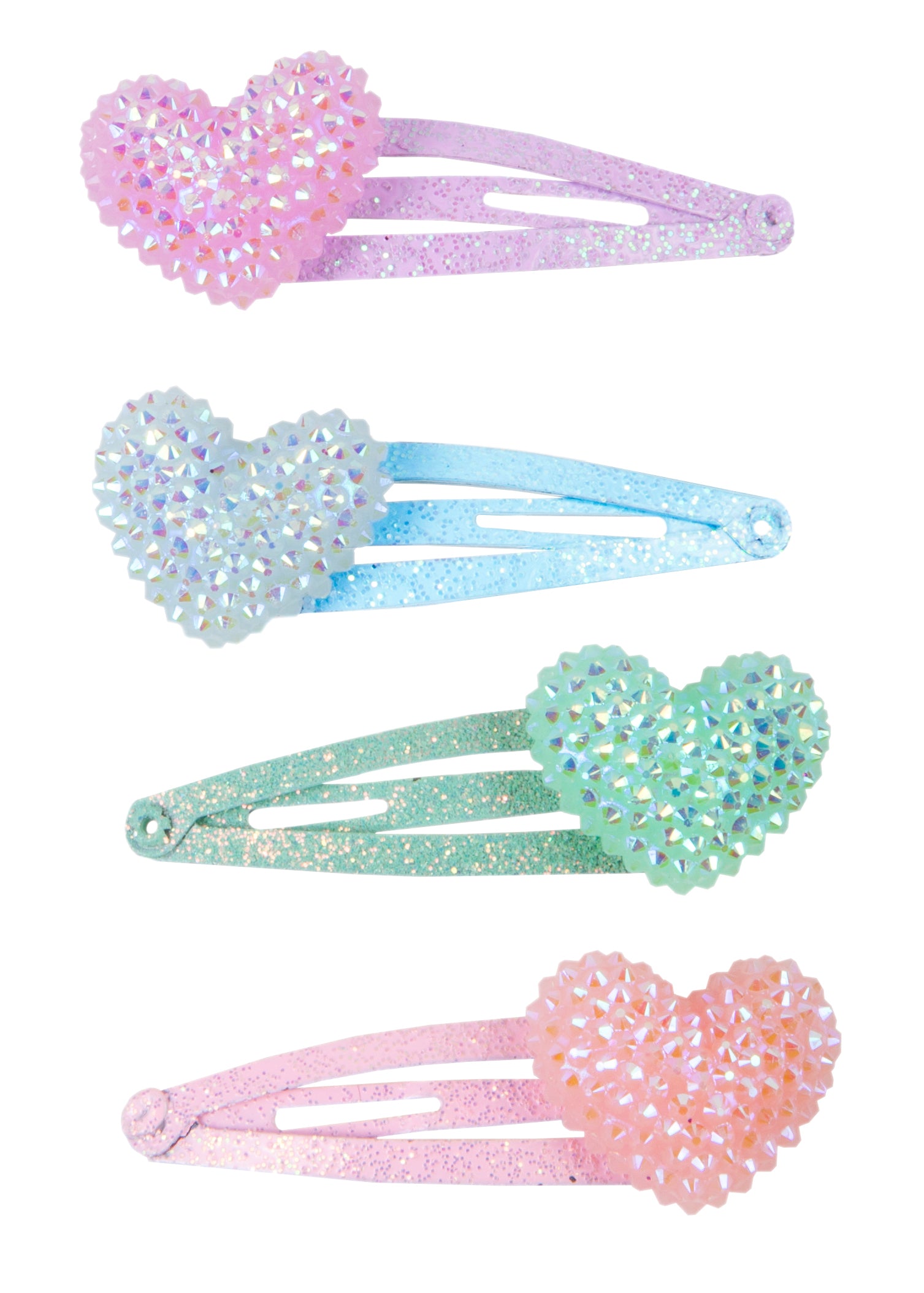 Sparkle Heart Bobble Hair Clips