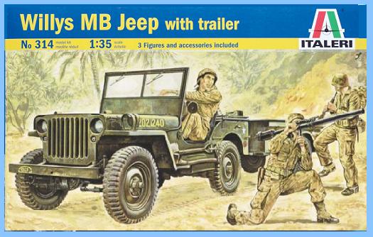 Willys MB Jeep with Trailer 1/35