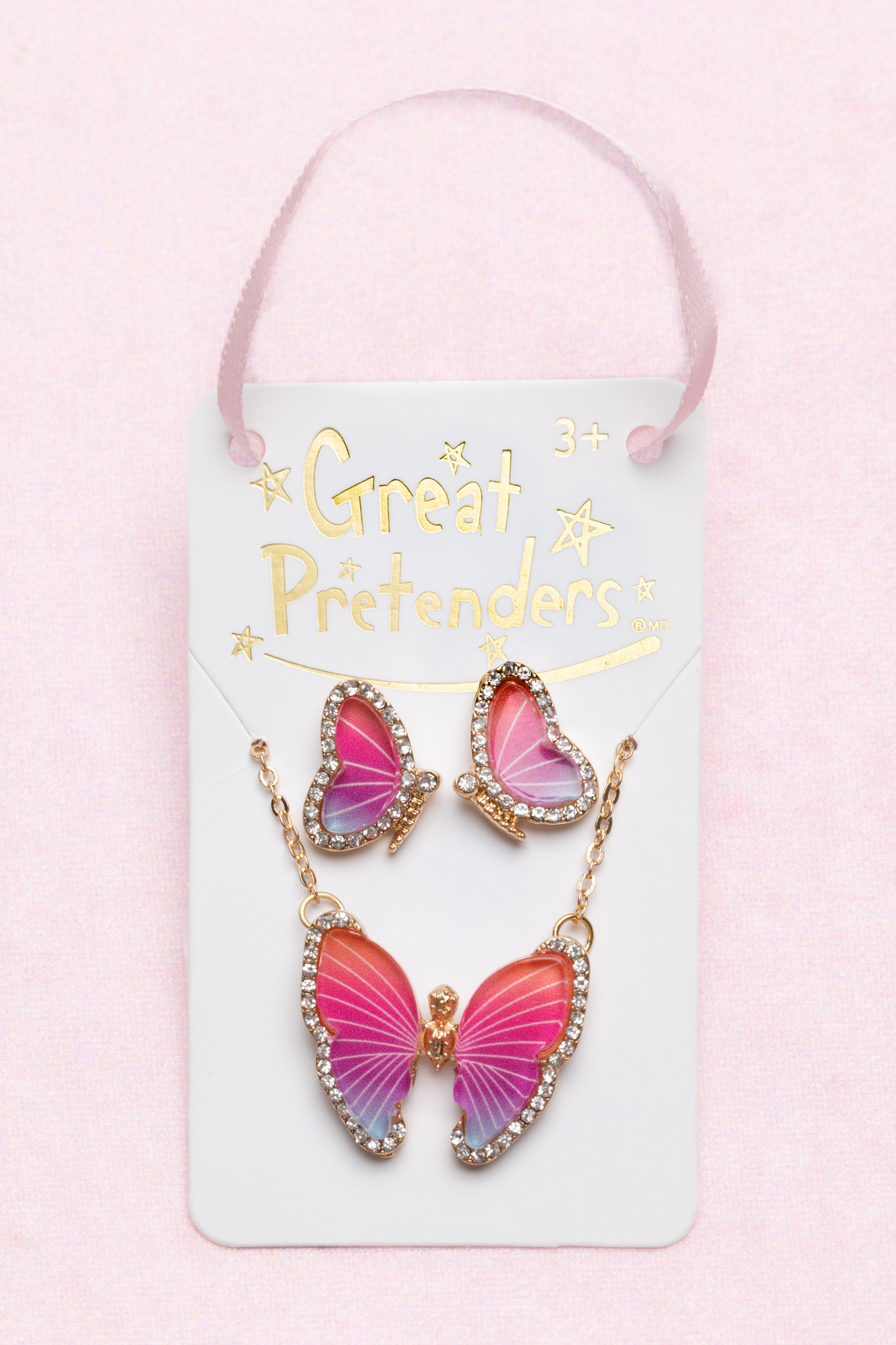 Boutique Butterfly Necklace & Studded Earrings