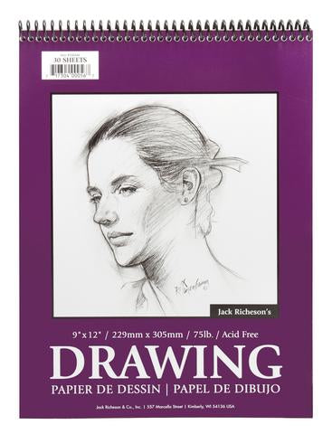 Spiral Drawing Pad 75lb. 70 Sheets 9X12"