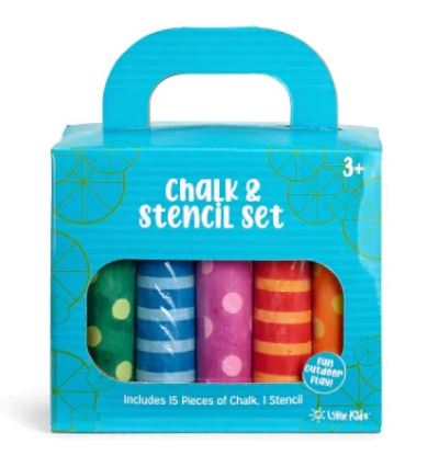 Sidewalk Chalk & Stencil Set