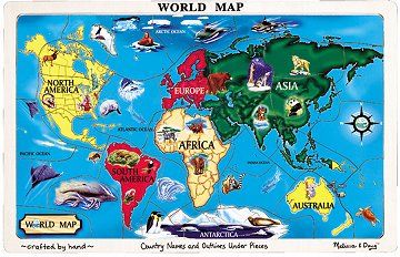 WORLD MAP FLOOR PUZZLE 33PC