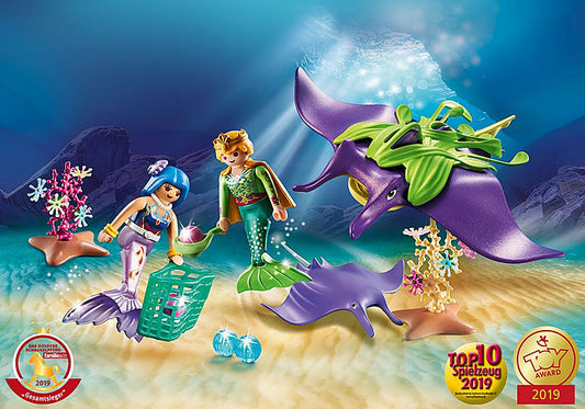 Pearl Collectors with Manta Ray