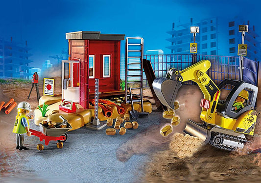 Mini Excavator with Building Section