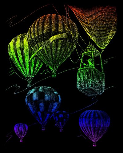 RAINBOW FOIL HOT AIR BALLOONS