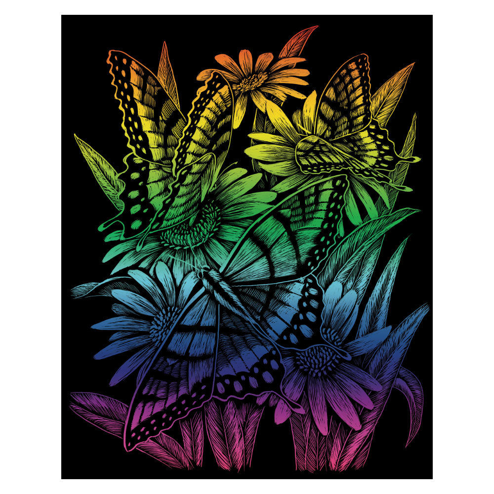 Rainbow Foil Butterflies & Daisies