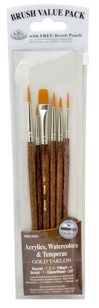 GOLD TAKLON BRUSH SET 6PC