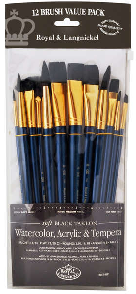 Soft Black Taklon Set 12pc