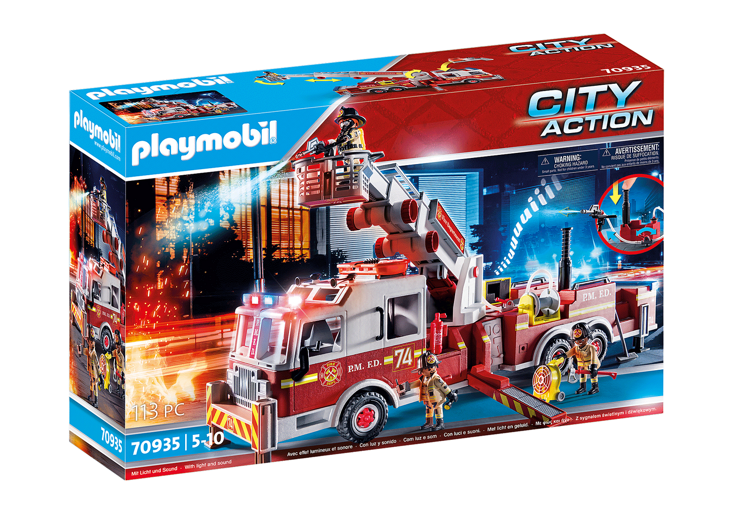 City Action Fire Engine w/Light & Sound
