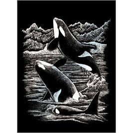 SILVER FOIL ORCA WHALES
