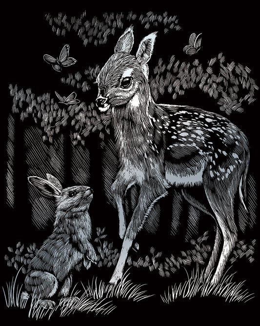 Silver Foil Fawn & Bunny
