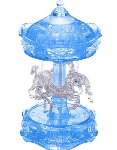 3D Crystal Puzzle Blue & White Carousel