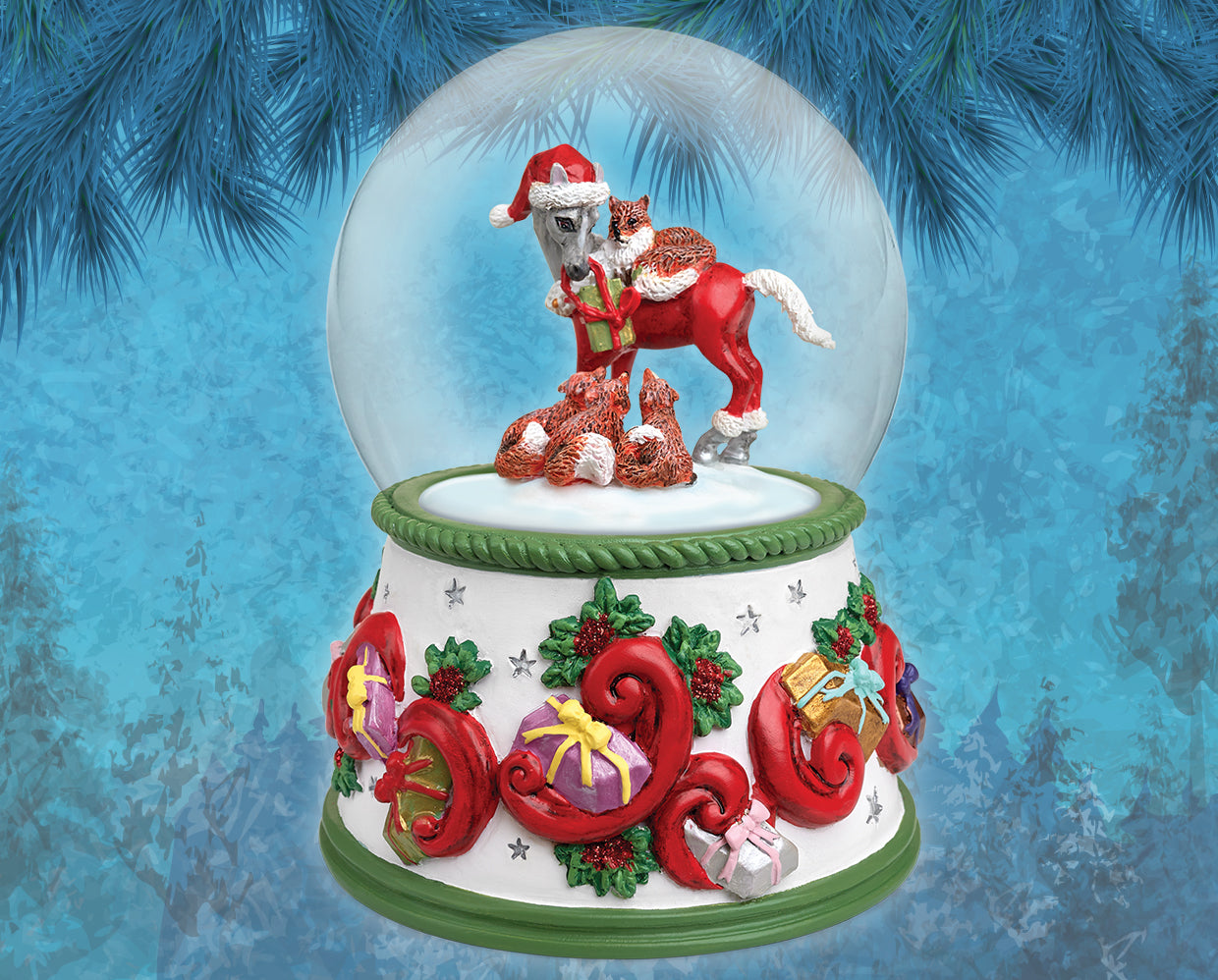Forest Friends Musical Snow Globe