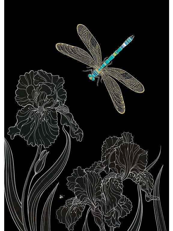 Jewels Dragonfly and Flowers Card
